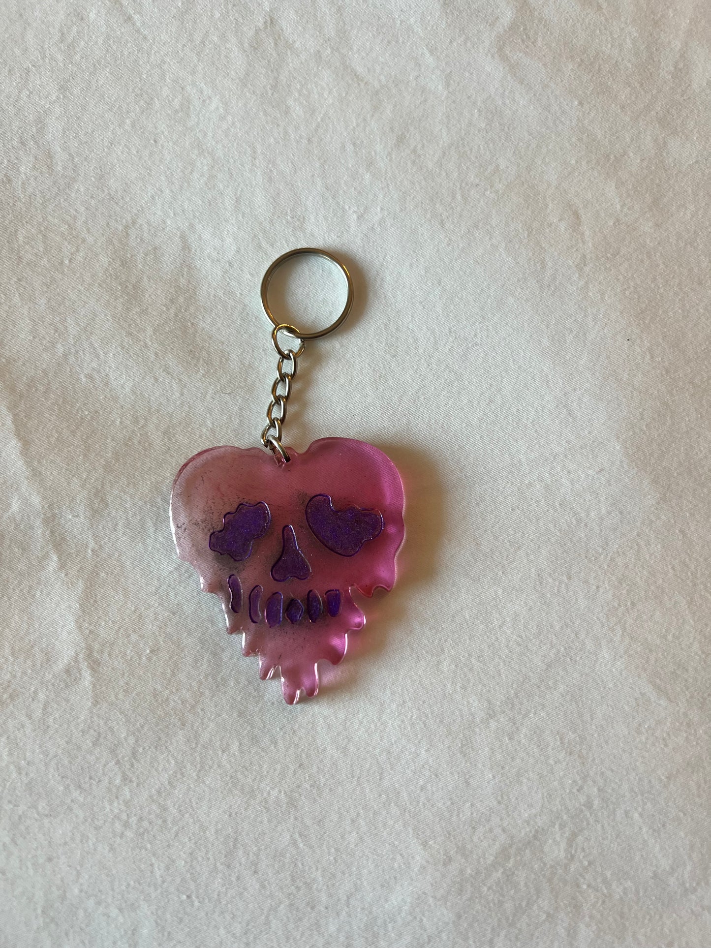 Melting heart keychain